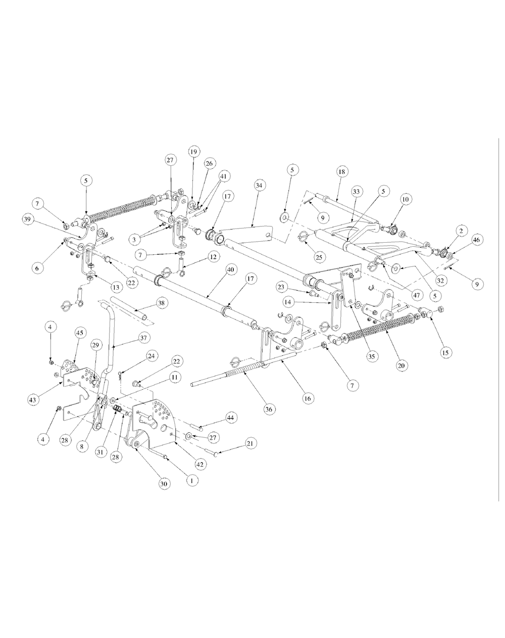 Lift Assembly Diagram and Parts List for M60-KH 53BB5BDX750-27HP-OHV Cub Cadet Lawn Tractor